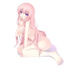 barefoot breasts long_hair luka_megurine nipples nude pink_hair sitting vocaloid