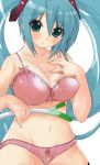 1girl bra female_only high_res leek lingerie miku_hatsune panties pink_bra pink_panties solo_female spring_onion suzumiya_botan underwear vocaloid