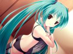  1_female 1_girl amino amino_kohaku angry aqua_eyes aqua_hair ass black black_bra black_panties bra butt_crack clothes_in_front dressing dressing_room dutch_angle female game_cg hatsune_miku lace-trimmed_panties lingerie long_hair looking_back miku_hatsune panties solo standing thighhighs twintails underwear underwear_only very_long_hair vocaloid 