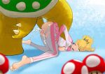 1boy 1girl anal blonde_hair bowser cum princess_peach sex super_mario_bros.