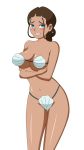  1girl avatar:_the_last_airbender bikini blackangel014 breasts dark_skin female_only full_body katara pervyangel seashell_bikini seashell_bra 