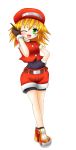 1girl absurdres bike_shorts blonde_hair boots capcom gloves green_eyes hat highres rockman rockman_dash roll_caskett shorts solo