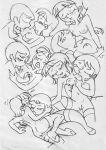 crossover female_only hey_arnold! marcos monochrome ms._keane nude olga_pataki powerpuff_girls short_hair yuri