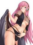 1girl absurdres bad_id black_panties blue_nails blush breasts cameltoe fat_mons hairband highres iroha_(unyun) long_hair luka_megurine megurine_luka nail_polish panties pink_hair solo standing underboob underwear vocaloid