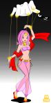 arabian big_breasts breasts brown_eyes dancer digimon jimryu jimryu_(artist) mimi_tachikawa pink_hair