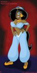  1girl aladdin_(series) arabian_clothes arabian_female big_breasts black_hair blue_eyes cleavage coonfoot cosplay danny_phantom dark-skinned_female dark_skin desiree disney female_only panties princess_jasmine princess_jasmine_(cosplay) solo solo_female 