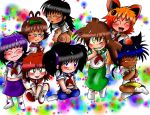  angry animal_ears ass bandaid bigbootyinc black_hair blue_eyes blush bow brown_hair bubble_butt closed_eyes dark_skin evellia_balinko green_eyes karin_the_fox-hi long_hair looking_back maggie_g._fermbuckz mizuki_ichiro mooning orange_eyes orange_hair ponytail purple_hair red_ass red_hair shiny shiny_skin short_hair smile socks tongue twin_tails yellow_eyes zoey_b._bucksen 