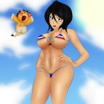 alborlen ass beach big_breasts bikini black_hair bleach breasts grown_up kon nipples nosebleed pussy rukia_kuchiki sexy_body