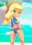 1girl applejack applejack_(eg) ass bbmbbf breasts equestria_girls equestria_untamed exposed_breast female female_only kneepits my_little_pony palcomix partially_clothed pietro's_secret_club pussy sideboob solo standing tagme thigh_gap