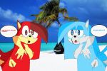  2girls anus beach big blue_blush blue_eyes blue_fur blue_hair blush breasts brown_eyes brown_hair disco_the_hedgefox edit fan_character genie_the_hedgehog hedgehog ice_crystal_the_fox looking_at_viewer pussy red_fur red_hair sega sonic_(series) sonic_fan_character sonic_fancharacter sonic_oc sonicgalaxy27 white_skin 