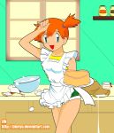 apron cake creatures_(company) game_freak green_eyes gym_leader heart humans_of_pokemon jimryu jimryu_(artist) kasumi_(pokemon) misty_(pokemon) nintendo orange_hair pokemon pokemon_(anime) pokemon_red_green_blue_&_yellow pokemon_rgby