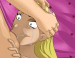 blonde_hair blue_eyes breasts dc_comics deepthroat fellatio head_grab kitten_(teen_titans) male/female nipples oral tbone111_(artist) teen_titans