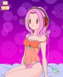 big_breasts breasts brown_eyes digimon jimryu jimryu_(artist) lingerie mimi_tachikawa pink_hair