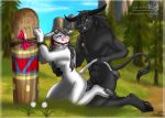 bondage gag rukifox_(artist) tail_pull tauren world_of_warcraft