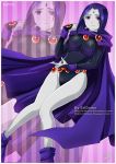 big_breasts blue_eyes blue_hair breasts character_name dc_comics erect_nipples eridaiho grey_skin nipple_bulge nipples non-nude raven_(dc) teen_titans