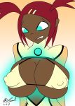  big_breasts bikini breasts dark_skin ragetreb robot sari_sumdac transformers transformers_animated twin_tails 