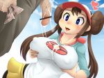  1girl big_breasts black_legwear blue_eyes blush breasts brown_hair censored compensated_molestation creatures_(company) cum cum_on_body cum_on_clothes cum_on_upper_body double_bun female_protagonist_(pokemon_bw2) flaccid game_freak hairbun hat humans_of_pokemon large_breasts long_hair mei_(pokemon) mokkosss mokugyuutan money nintendo pantyhose penis pokemon pokemon_(anime) pokemon_(game) pokemon_black_2_&amp;_white_2 pokemon_black_and_white pokemon_bw pokemon_bw2 porkyman prostitution puffy_nipples raglan_sleeves rosa_(pokemon) solo_focus visor_cap 