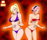 big_breasts bikini breasts ino_yamanaka jimryu jimryu_(artist) naruto sakura_haruno