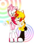  amy_rose anthro blue_eyes blush boots bracelet breasts cleavage embarrassing frilly_panties furry gloves green_eyes hairband heart_print jewelry multicolored_hair panties pink_hair printed_panties sega short_hair skirt skirt_lift smile sonic_(series) surprise white_panties 