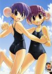  artbook bakutendou camera hairnet holding_hands nosebleed swimsuit toheart_2 waving 