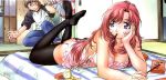  big_breasts please_teacher pocky purple_eyes red_hair wallpaper 