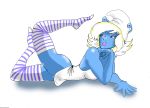  1girl andorian cosplay crossover female_only inspector97 smurfette smurfette_(cosplay) solo solo_female star_trek stockings thrala thrala_(inspector97) 