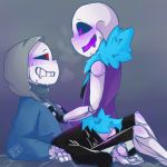  alternate_universe animated_skeleton drooling dusttale fan_character gay heart-shaped_pupils heart_eyes sans_(dusttale) sans_(underlust) sans_au sanscest selfcest skeleton underlust undertale_au unknown_artist yaoi 