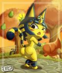  animal_crossing ankha_(animal_crossing) anthro ass cat egyptian fall furry jackintaro nude pussy 