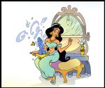  akabur aladdin_(series) disney genie genie_(aladdin) magic_lamp mirror princess_jasmine 