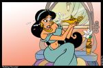 akabur aladdin_(series) cum cum_on_face disney facial magic_lamp princess_jasmine