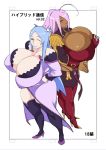 2girls blue_hair breasts dragonaut dragonaut_the_resonance garnet_mclane gigantic_breasts hair high_heels hybrid555 hybrid_jimushitsu long_hair multiple_girls muronaga_chaashuu pink_hair smile