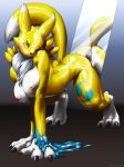  areolae ass big_breasts breasts digimon furry kemono_inukai mirror nipples pussy renamon 