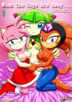 3girls 4kids_entertainment alien alien_girl alien_humanoid amy_rose anthro bbmbbf big_breasts breasts cosmo_the_seedrian echidna female furry hedgehog humanoid interspecies medium_breasts mobius_unleashed navel nipples palcomix plant plant_girl plant_humanoid seedrian sega shade_the_echidna sonic_(series) sonic_chronicles sonic_the_hedgehog_(series) sonic_x tagme text tms_entertainment when_the_guys_are_away