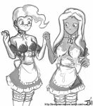 blush breasts chocolate friendship_is_magic glasses john_joseco lipstick long_hair maid mayor_mare my_little_pony short_hair smile topless vanilla