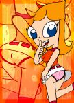 blue_eyes candace_flynn disney frilly_panties long_hair looking_back orange_hair panties phineas_and_ferb pink_panties rayryan_(artist) smile solo upskirt