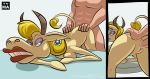 antelope anthro blonde_hair blue_eyes breasts doggy_position doggystyle earrings erect_nipples erection furry human human_on_anthro johnny_bravo jungleboy male mary_antelope nude penis tail tvma tvma_(artist) vaginal