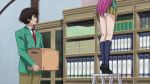 akashiya_moka animated animated_gif anime aono_tsukune ass ecchi falling gif green_eyes legs long_hair miniskirt panties pink_hair rosario_to_vampire school_uniform skirt spread_legs thighs underwear upskirt