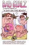 ass beach bent_over big_ass bikini bottomless breasts brown_hair eve father_and_son funny hair lipstick looking_back maledom pink_hair red_ass short_hair spank spanking swimsuit tan you_gonna_get_raped