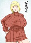 big_breasts blonde_hair blue_eyes breasts hair lipstick naruto naruto_shippuden nipples samui sunahara_wataru turtleneck