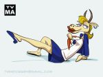 anthro earrings furry johnny_bravo jungleboy mary_antelope skirt tie tvma tvma_(artist)