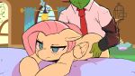  1girl 2016 all_fours anon beastiality blue_eyes blush clothed clothing doggy_position duo equine feral fluttershy friendship_is_magic from_behind_position gif green_skin hair human human_on_feral inside interspecies long_hair male male/female male_on_feral mammal my_little_pony neck_tie pegasus pink_hair sex starykrow unimpressed wings 