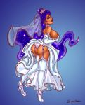 1girl ass bridal_veil dress dress_lift earrings eyeshadow female friendship_is_magic gloves high_heels humanized lipstick long_hair looking_at_viewer my_little_pony panties partially_clothed princess_luna princess_luna_(mlp) sideboob solo stockings superkeen wedding_dress