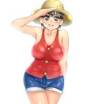  big_breasts breasts genderswap luffyko monkey_d._luffy one_piece smile 