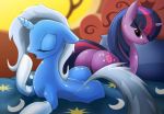  2girls cutie_mark female female_only friendship_is_magic my_little_pony tail trixie twilight_sparkle zev 