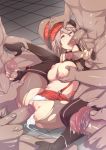 censored fellatio fingerless_gloves god_eater group_sex handjob hentai oral panties_aside pantyhose testicle_fondling thigh_high_boots torn_pantyhose