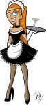  breasts cleavage danny_phantom jasmine_fenton javidluffy maid orange_hair 