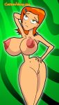 armpits ben_10 big_breasts breasts cartoonvalley.com curves grown_up gwen_tennyson hair milf nipples orange_hair pussy red_nipples riff_(artist) solo