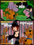  2_girls 2boys comic daphne_blake freddy_jones scooby scooby-doo shaggy_rogers text velma_dinkley 