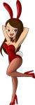 big_breasts breasts brown_hair bunnysuit hair phineas_and_ferb transparent_background vanessa_doofenshmirtz