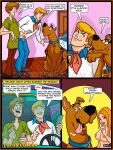  2_girls 2boys comic daphne_blake freddy_jones scooby scooby-doo shaggy_rogers text velma_dinkley 